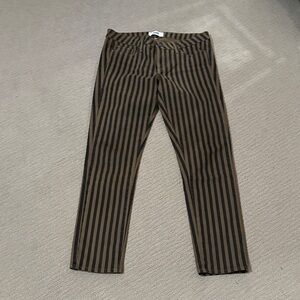 PAIGE Black and Brown Striped Pants